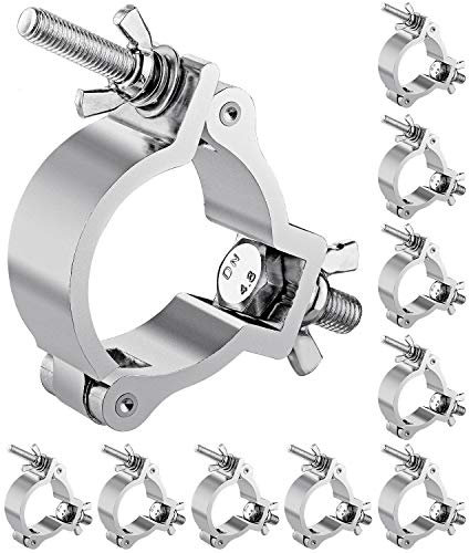 10PCS Eyeshot Premium Truss Clamp Stage Light Clamp, 2 Inch Aluminum Light Clamps for Truss, Heavy Duty 220lb LED Par Light Moving Head Lighting Clamps, Fit for 48-52mm OD Tube/Pipe