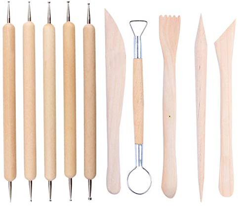 10 st lermodelleringsverktyg, skulpteringsverktyg, lerkeramik, verktyg, set av polymerlera, verktyg och lera, målningsprickar, verktyg, keramisk lera keramik set för vuxna nybörjare