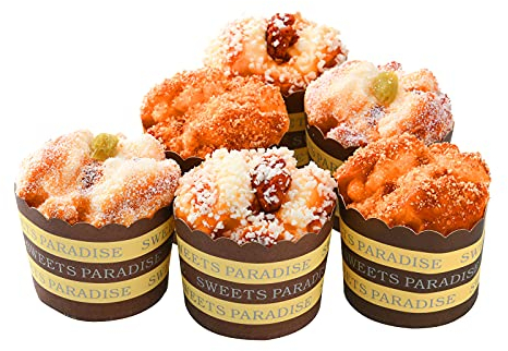NZXVSE 6 piezas de pasteles artificiales falsos, simulación espolvorear magdalenas de alimentos realistas para decoración de cocina, panadería, accesorios para tartas