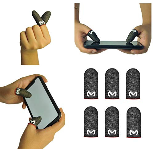 6er Pack Pubg Finger, Witbicg Finger Sleeve Gaming Handschuhe,Handy Gaming Zubehör Anti-Schweiß Seidig Perfekte Touch-Antwort - Tolle Passform Für Daumen Und Finger,Funktioniert Auf Allen Mobilgeräten
