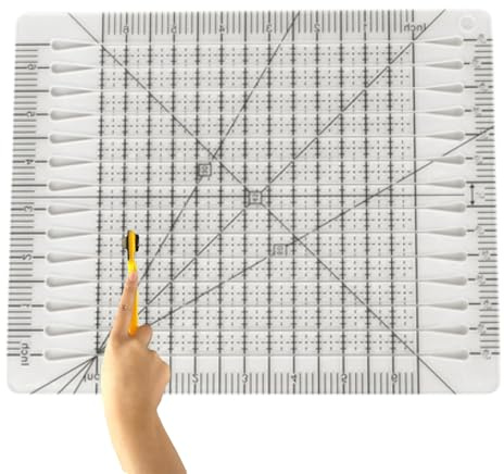 Quilting Rulers and Templates for Cutting Fabric,Patchwork Quilting Ruler,10.0 x 8.1 inch Square Quilting Rulers Fabric Cutting Ruler, Black Grid Line Quilting Ruler for Quilting and Sewing