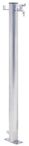 Colonne à Eau de Jardin avec Robinet, Colonne d’eau Pompe à Eau Porte-Tuyau d’arrosage Colonne à eau de jardin 60 cm acier inoxydable rond