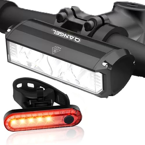 Bike Light Set for Night Riding,Bright LED Bicycle Light High Beam Low Beam,USB Rechargeable Bicycle Headlight Set,Waterproof Bike Headlight and Taillight for Adult Kid Mountain