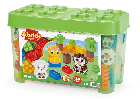 Ecoiffier - Abrick Bauletto Fattoria 150 pezzi, Set costruzioni per bambini dai 18 mesi, Gioco educativo e creativo, 7900001367