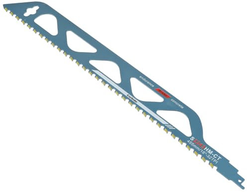 HUAREW Hojas de Sierra Sable, 455mm Sierra de Sable S2243HM, Hoja de Sierra de Sable de Carburo para Metal, Hormigón Poroso, Ladrillo, Placa de Cemento (455mm)