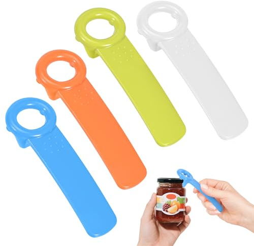 MumdoYAL 4 Piezas Abrelatas Manual,Abre Botes Tarros, Abridor de Botes, Uso Multifuncional,Apto para Muchos Tipos de Tapas, Para Grandes y Pequeños