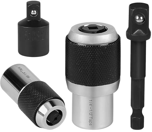 LALAGO 2 Piezas Llaves de Vaso Ajustables para Machos de Roscar 3/8 con 2 Conexiones, Manguitos Adaptador para Machos de Roscar Ajustable M3-12, Soporte Compacto para Extraer Tornillos