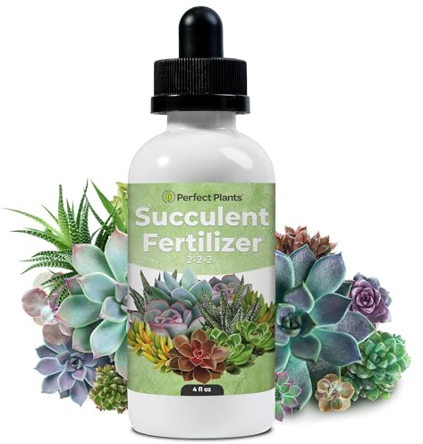 Succulent Fertilizer Drops by Perfect Plants | Best Liquid Plant Food for Succulents | Grow Bigger Cactus, Jade, and Christmas Cacti - Just Mix with Water (4 fl oz)