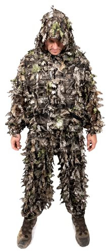 Arcturus 3D Ghillie Leaf Suit: Lightweight, Breathable Leafy Camo Suit for Hunting, Paintball, and Airsoft with Over 1,000 Laser-Cut Leaves (Dark Woodland, ML)