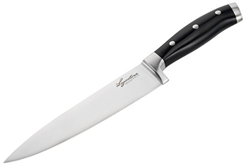 Lagostina Coltello Chef forgiato, Inossidabile, Nero e Acciaio, 20 cm