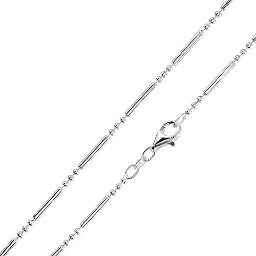 MATERIA 925 Silber Kugelkette lang 6,2g - 2mm Damen Halskette Collier in 40 45 50 60 70 cm + Box #K38, Länge Halskette:40 cm