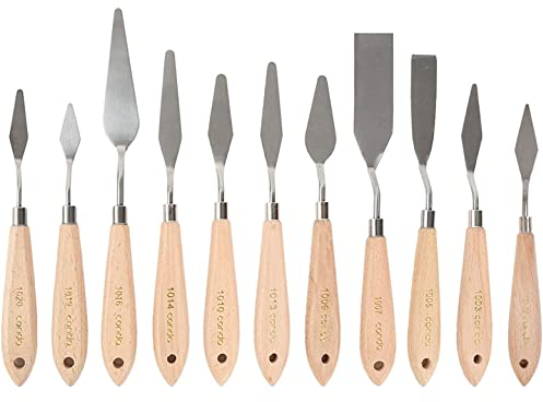 CONDA - Couteau à palette pour peinture - Métal avec manche en bois, A160pk, 11pcs wood color