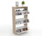 DORMIDAN- Zapatero 3 Puertas, Mueble Armario, Gran Capacidad (Roble Puertas Blancas)