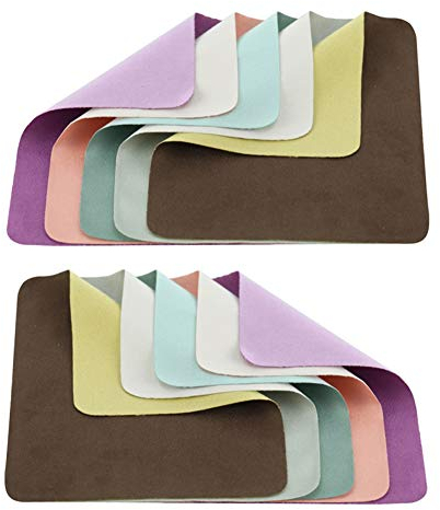 Paños de Microfibra para Limpiar, Ideal para Limpiar Lentes de Cámara, Anteojos, Pantallas de Teléfonos, Tabletas, DVD y Superficies Sensibles (Tela de Paquete de 10)