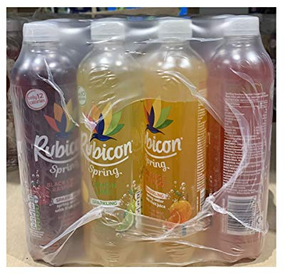 Rubicon Sparkling Spring Sugar Free with Low Calories Orange & Mango / Black Cherry Raspberry / Lemon & Lime / Strawberry & Kiwi Fruit Juice 500ml Variety Mutli Pack of 16