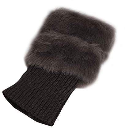 SOIMISS Female Boots Anklets: Dark Gray Cuff Covers Warm Leg Socks for Christmas Outfits Winter Shoes Adult Women Short Style Cold Weather Layering Wardrobe