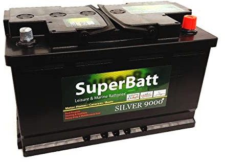 SuperBatt AGM1000 12V 110AH VRLA AGM Ultra Deep Cycle Battery - Fully Sealed No Spill - Leisure Marine Motorhome Caravan Campervan Boat Motor Mover Solar