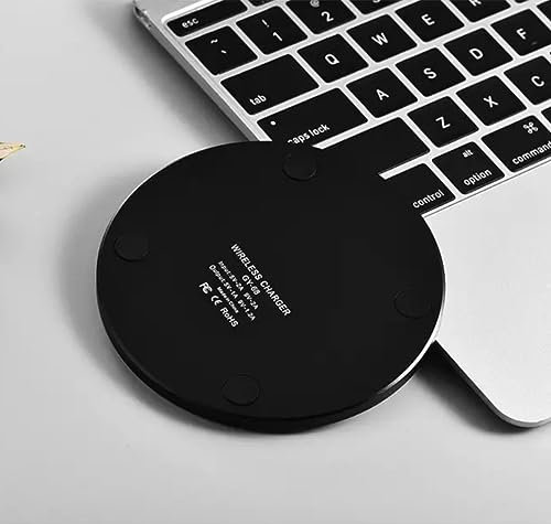 15W Fast Wireless Charging Pad – Ultra Slim Qi Charging Station for Smartphones, Earbuds & Android Devices – Universal Mobile Fast Wireless Charger for Desk or Travel Use