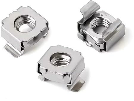 SYDARSYN Ècrous à Cages M6 pour Armoires Réseau, Ècrous Cage Carrés en Acier Inoxydable M6 (10 Pièces)