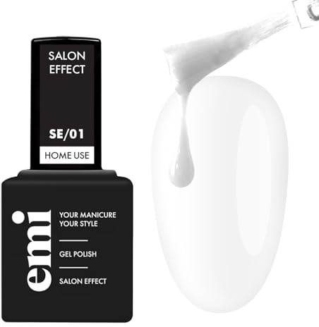 EMI Salon Effect Pure White HEMA free gel polish long-lasting color home use UV/LED/CCFL lamp 9 ml