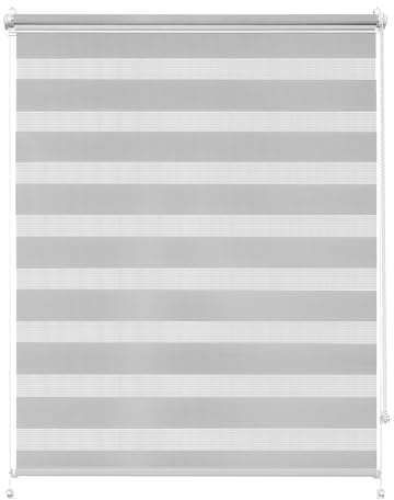 Rettika Doppelrollo Klemmfix ohne Bohren – Dunkles Flachs – Breite 55 cm, Höhe 150 cm – Duo Rollo für Innenräume, Sichtschutz Fensterrollo mit Lichtregulierung