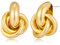 Vintage Verdreht Gestrickte Dangle Ohrringe - Gold, Hypoallergene Knoten Tropfen Ohrringe für Damen als Geschenk für Frauen, Freundin, Mama, Mädchen