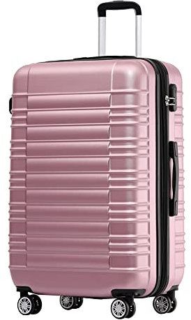 BEIBYE Reisekoffer 2088 Hartschalekoffer Gepäck Koffer Trolley Bordcase Handgepäck M in 14 Farben (Rosa)