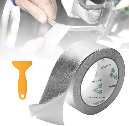 Cinta adhesiva de aluminio reforzada con red, 50 mm × 20 m, resistente al calor, impermeable, cinta de aluminio reforzada para aislamiento de tuberías de cocina, cinta de aluminio reforzada