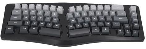 Fockety Speltangentbord, USB-anslutet ergonomiskt tangentbord med 7 färger och delad tangentlayout, mekaniskt tangentbord med 69 tangenter för Wins 2000, Vista, 7, 8 och 10