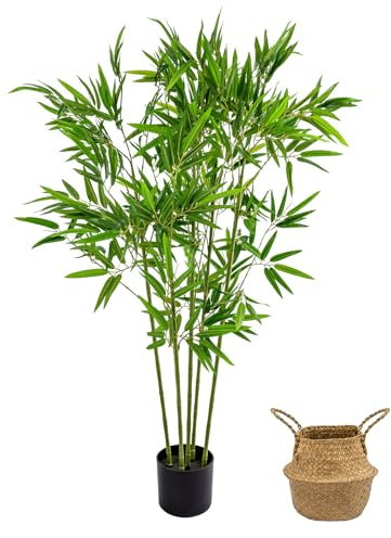 BLUE BAZAAR Artificial Palm Tree Indoor 140cm Faux Areca Plant Black Pot