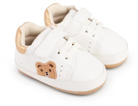 Himllauen Infant Baby Boys Girls Moccasins Sneakers Toddler Bear Embroidery Soft Sole Flat Shoes Prewalker Anti-Slip Shoes Newborn First Walker Shoes