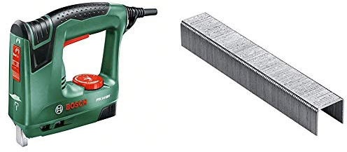 Bosch Elektrotacker PTK 14 EDT mit 1000 Extra-Tackerklammern (240 Volt, 50 Watt 1000 Klammern, in Karton)