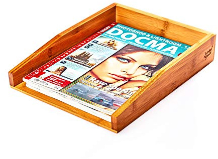 bambuswald © ecological document filing tray made of 100% bamboo | magazine collector storage of documents, booklets & folders up to A4 – C4 | storage tray paper storage filing system