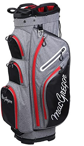 MacGregor Golf Mac 2.0 Heather Trolley Bag with 14 Full Length Dividers, Red