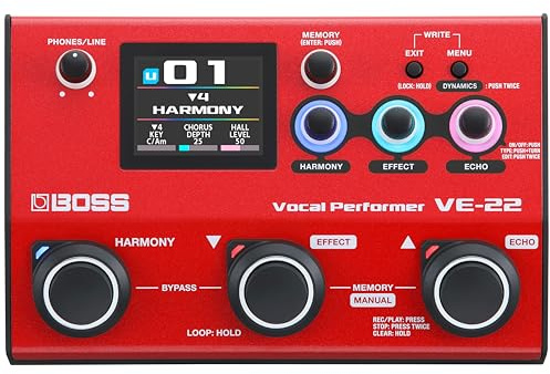 Boss Efectos vocales y pedal Looper VE-22, Cambiador Voz