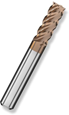 Cleqee 1 x hårdmetall skaftfräs, 10 mm fyrkantsfräs, AlTiN-belagd, 4 blad CNC spiral-hårdmetallborr, bladlängd 25 mm x total längd 75 mm x skaftdiameter 10 mm för metallträ