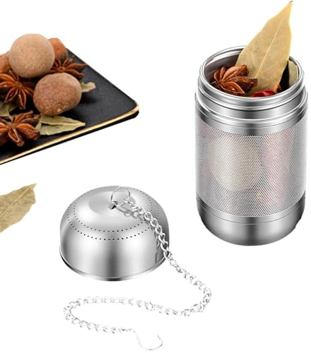 di spezie – Sfera di spezie in acciaio inox, colino per tè sfuso, uova da tè a maglia extra fine, diffusori riutilizzabili per sacchetti di tè