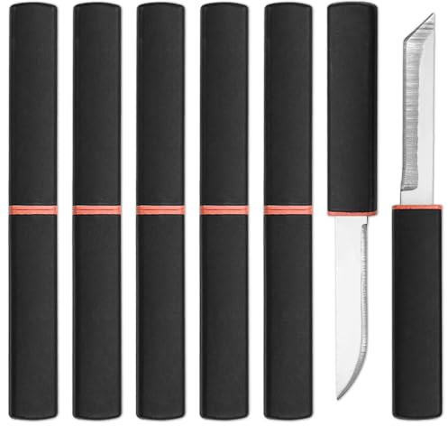 Fruit Knife, Sharp and Durable Fruit Knife Set, Dual Blade Design, 6 Sets of 12 Knives, Fruit Knives Small is Suitable for Most Vegetables, Fruits and Meat（Black）