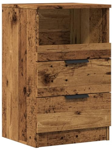 vidaXL Tables de Chevet 2 pcs Vieux Bois 40x36x65 cm Bois d'ingénierie, Armoire, Meubles de Chambre à Coucher, Support de téléphone, Armoire d'appoint