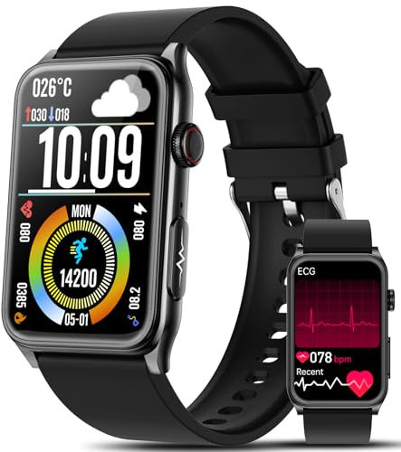 Marsyu 2025 Neu Smartwatch Herren mit EKG/BMI/HRV/Harnsäure/ΒΙυtdrυck,1,57 Gesundheitsuhr mit Telefonfunktion 24H Pulsuhr SpO2 Schlaf/Apnoe-Monitor Fitnessuhr Schrittzähler,Smartband für iOS Android