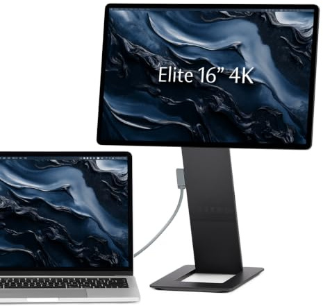 SOTSU FlipAction Elite 16 tum Portable Monitor, 4K UHD 3840x2400, Bärbar Skärm för Laptop, Extra Skärm, USB-C 65W & Mini-HDMI, 100% DCI-P3, 450 nits, Aluminium