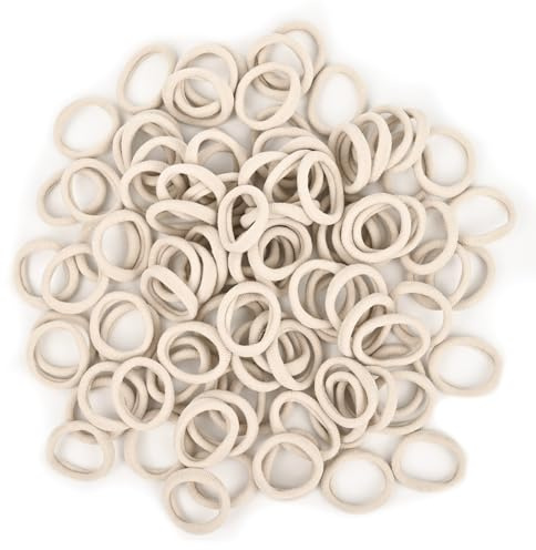 NECXON Élastiques Cheveux Bébé, Lot de 100, Accessoires Cheveux Minis pour Filles, Enfants, Femmes, Beige