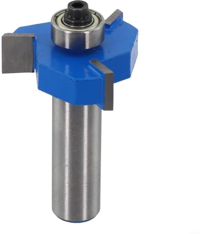 Router Bit T Slot Rabbet Type 12mm Shank Carbide Tipped 3 Wings Slotting Cutter with Bearing for Professional Woodworking and Industrial Applications (10mm)