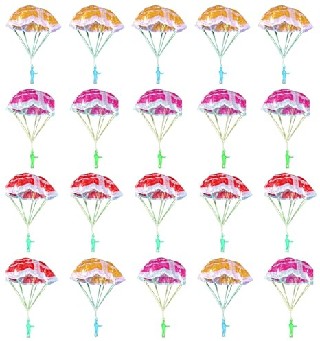 Gramigg 20Pcs Parachute Toy Outdoor Flying For Kids Toddler Not Tangles Throwing Flying Throwing Outside Gifts Toy