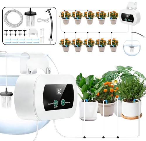 Sistema De Riego Automático: Riego Por Goteo Automático, Tubo De 10 M, Con Temporizador, Type-C, Kit De Riegos Por Goteo Automáticos Para Hasta 10 Plantas Y Macetas De Interior