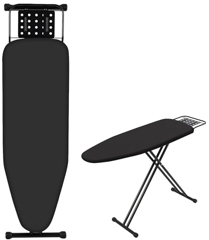Aoufottes Klappbares Bügelbrett, Ironing Board,Robustes Dampfbügelbrett mit Bügeleisenablage,mit rutschfesten Füßen, stabiles Gestell,Tischbügelbrett mit Verstellbarer Höhe, Ironing area120x38cm