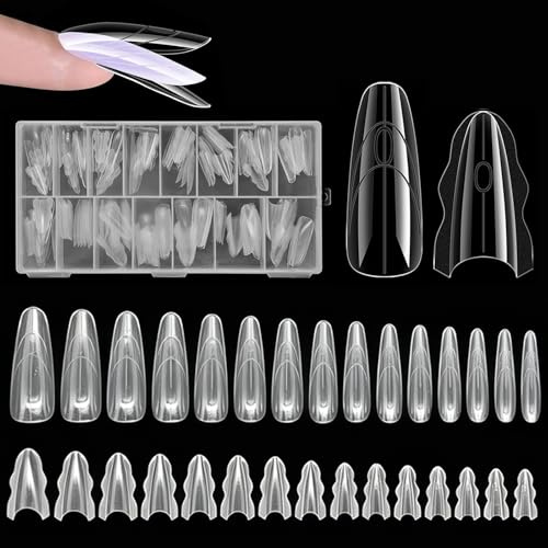 180 Pezzi Dual Form Sandwich, Forma per Unghie Gel Riutilizzabile, Extra Lungo Doppio Stampo per Estensioni Gel Fai da Te
