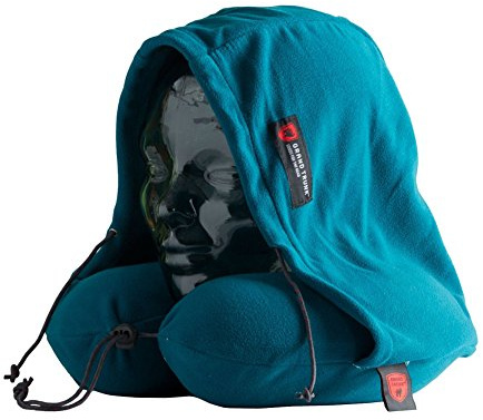 Grand Trunk | Hooded Travel Pillow (Peacock Green) | High-Grade Memory Foam | 360 Neck and Head Support | Carry Bag Included | Storage Pocket | Perfect for Airplane or Car Sleeping