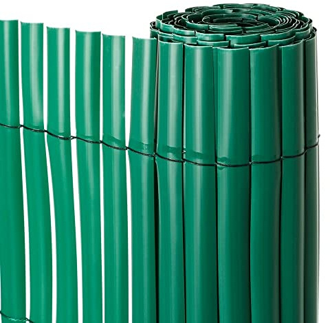 LOLAhome Cañizo PVC de Media caña Verde 3x2 Metros | Resistente, Decorativo y Fácil Instalación | Alta Privacidad y Ocultación para Valla, Jardín, Balcón o Terraza