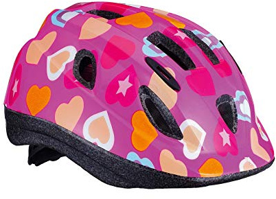 BBB Cycling Casque de vélo Unisexe pour Enfants Boogy | Garçons et Filles | Vélo de Montagne et de Route, Skateboard, Patin à Roues alignées | BHE-37 Hearts M (52-56 cm)
